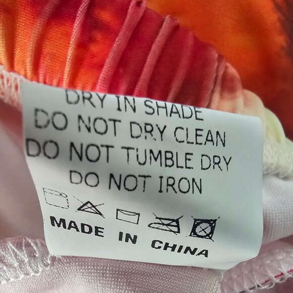 Floral Colorful‎ Batwing Top Two Piece Set Wide Leg Pants SZ SM - Picture 7 of 7